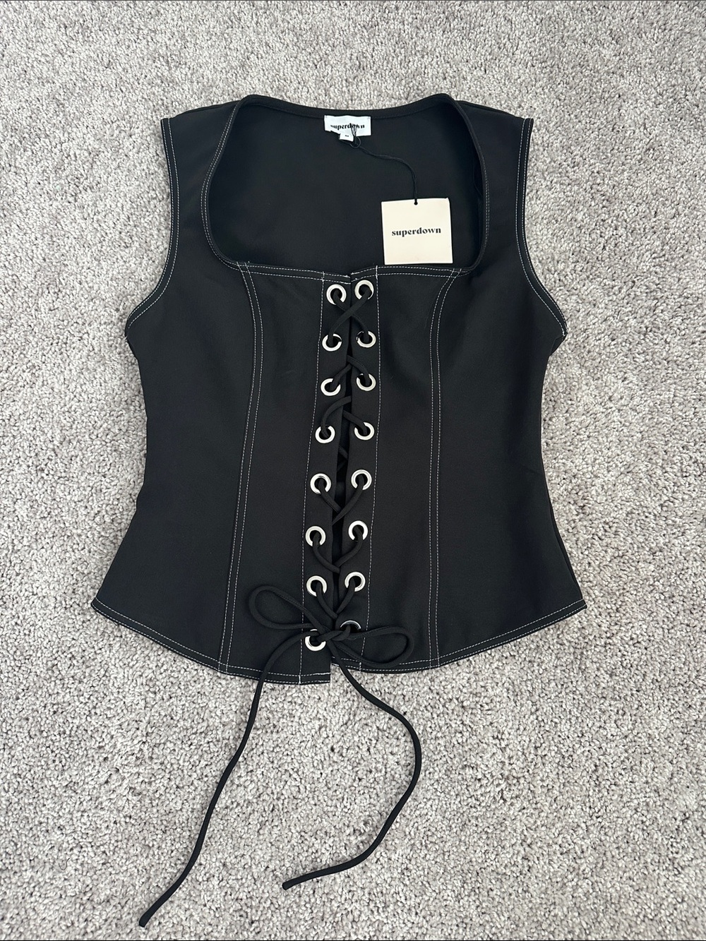 Jayda Lace Up Top- Superdown